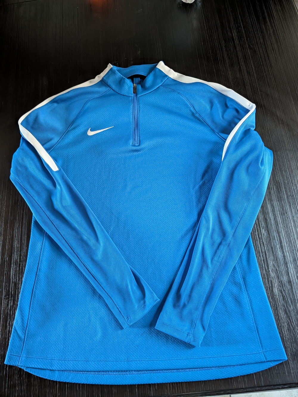 Nike Men’s Bright Blue Quarter-Zip Performance Top with White Accents
